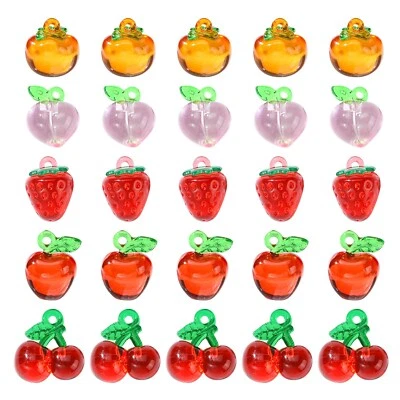30 шт. кулоны фруктовые акриловые 3D смола фруктовые подвески для рукоделия ювелирных изделий сделай сам - Изображение 1 из 4