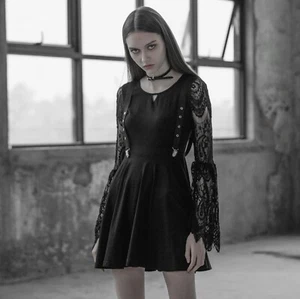 PUNK RAVE NOIRA DRESS GOTHIC DARK BOHO NU GOTH OPQ-391 NEW - Bild 1 von 10