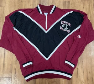 Vtg 80's Champion Timber Wolves HS Basketball Nylon Warmup Pnw Jacket Sz 40 L - Picture 1 of 3