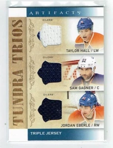 14-15 UD Artifacts Tundra Trios Taylor Hall--Sam Gagner--Jordan Eberle Jerseys - Picture 1 of 1
