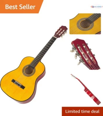 Junior Classical Guitar 34in Natural Wood Nylon Strings for Kids Learning - Image 1 of 4