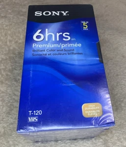 Sony Premium Grade VHS Kassette schwarz 6 Stunden 5er Pack neu fabrikversiegelt T-120 - Bild 1 von 6
