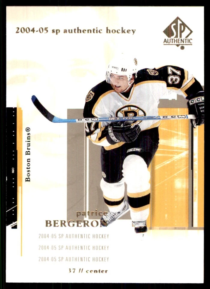 2004-05 SP Authentic Patrice Bergeron Boston Bruins #9 - Image 1 of 2