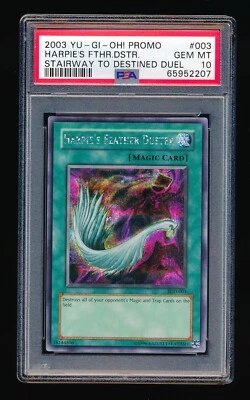 PSA 10 HARPIE'S FEATHER DUSTER 2003 YU-GI-OH! PROMO STAIRWAY TO DESTINED DUEL - Image 1 of 2