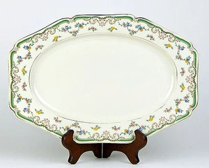 14" Oval Serving Platter, SUPERB! Heinrich, H&C, Selb Bavaria, Green, Gold - Picture 1 of 4
