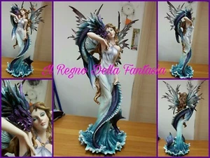 FAIRY ELFEN FEES FATA FATINA HADAS IN ACQUA CON DRAGO MARINO VIOLA NO LES ALPES - Imagen 1 de 11