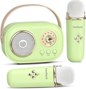Mini Karaoke Machine for Kids Adults,Portable Bluetooth Speaker with 2 Mics - Picture 1 of 7
