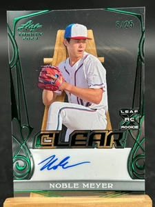Noble Meyer 2023 Leaf Trinity Clear XRC Clear Green Auto /25 Marlins CA-NM1 - Picture 1 of 2