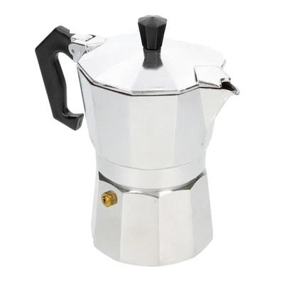 MEDIAWAVE STORE Moka Caffettiera Classica 3 Tazze Caffè Express Alluminio Manico Anti Scottatura