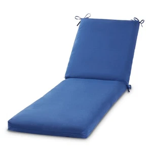 Outdoor Reversible Chaise Lounge Chair Cushion, Blue - Picture 1 of 7