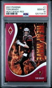 2021 Panini Phoenix Card #1 Tom Brady Heat Wave Red Prizm /199 Graded PSA 10 - Picture 1 of 2