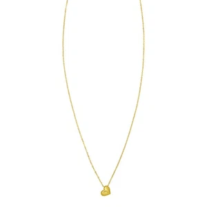14K Yellow Gold Puffed Mini Heart Pendant Necklace - Picture 1 of 2