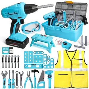Kids Tool Set - 50 PCS Pretend Play Kids Toy Tool Box with Kids Construction ... - Picture 1 of 7