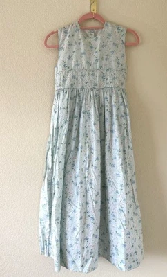 Strasburg Children Girls Blue and Green Floral Summer Dress Size 14Y Cottagecore - Image 1 of 4