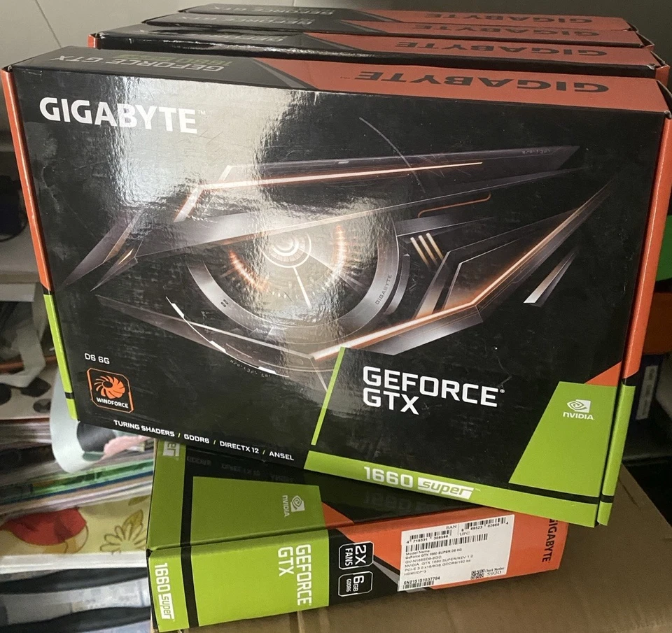 Lot de 5 Cartes Graphique GeForce GTX 1660 SUPER 6Go GDDR6 (GV-N166SD6-6D) - Photo 1/4