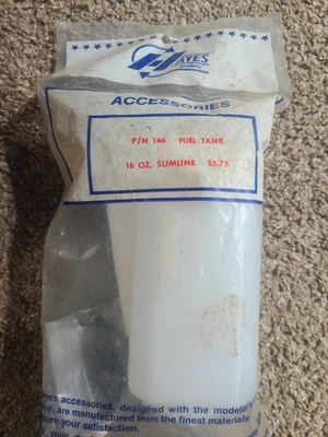 NEW Hayes Products 16 oz Slim Fuel Tank from MECOA Model Engines PN 146 - Image 1 of 3