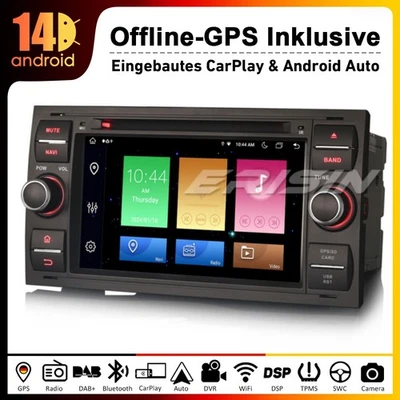CarPlay Android 14 Autoradio DVD für Ford Focus C-Max Transit Fiesta GPS 4+64GB - Bild 1 von 4