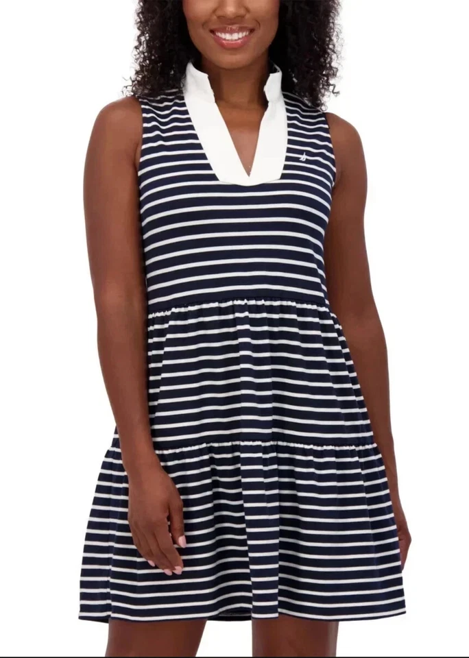 Nautica Jeans Women's Stand Collar Sleeveless Tiered Dress Size 2XL