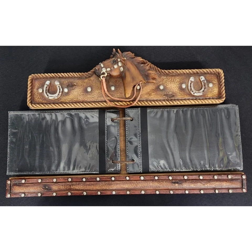 Vintage Western Horse Head Horseshoe Rope Decor Photo Album Page Holder - Image 1 of 4