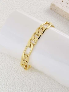 Pulseras de Oro 10K Joyería Fina Para Hombre Mujer Unisex Brazaletes Esclavas - Picture 1 of 8