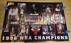 CHICAGO BULLS 1996 NBA WORLD CHAMPIONS Poster HUGE !!! NEW !!! - Picture 1 of 3