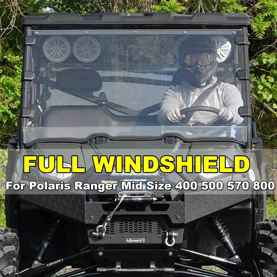 Parabrisas completo para Polaris Ranger 400 500 570 800 2010-2014 tamaño mediano EFI EPS EV Foto 1 de 4