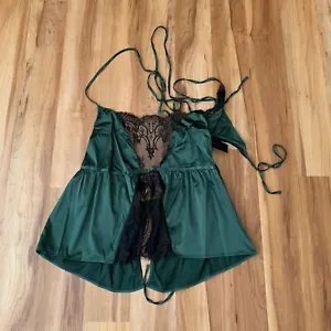 Fredericks of Hollywood 3X / 4X Verde Etta Cami Perizoma Mutandine Set Ciglia Pizzo - Foto 1 di 10