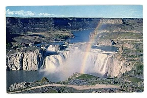 Postkarte Shoshone Falls Idaho Regenbogen Ansichtskarte Essen für den Frieden Stempel - Bild 1 von 2