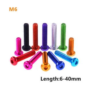 M6 Colourful Button Head Screws Aluminum Alloy Hex Allen Bolt Dome Head  Screw - Picture 1 of 8