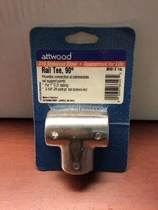 Attwood 316 Stainless Steel Rail Tee, 90. 66143-3 - Bild 1 von 5