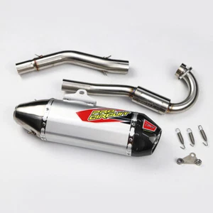 Racing Full System Exhaust Pipe Kit Pro KAWASAKI KLX140 KLX140L Carbon Black - Picture 1 of 12
