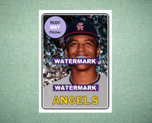 Rudy May California Angels 1969 Style Custom Baseball Art Card - Picture 1 of 2