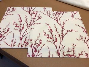 ONE HANDMADE CUSHION COVER IN LAURA ASHLEY PUSSY WILLOW CRANBERRY - Picture 1 of 8