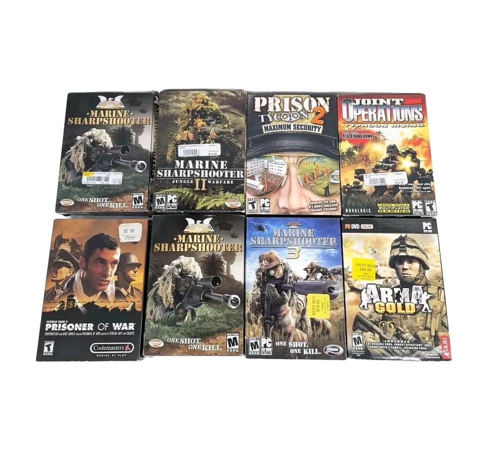 Lot Of 8 PC Military Shooter RPG FPS Games Medium Boxes Some With Manuals L12 - Image 1 of 4