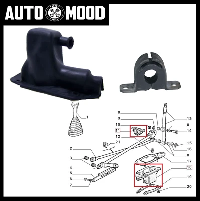 KIT BOCCOLA BARRA E CUFFIA INFERIORE LEVA CAMBIO FIAT PANDA 141 4x2 4x4 - Immagine 1 di 3