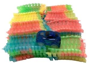 Magic Tracks Large Lot Racing Bendable Movable 18 Feet Parts Pieces Car Working - Picture 1 of 19