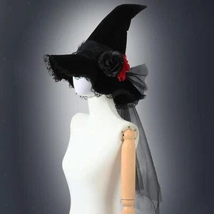 Halloween Hexenhut Mütze Gothic Stil Zaubererhut für Festival Party - Bild 1 von 4