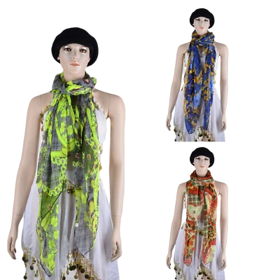 Women belt rope chain colorful patterned fashion Scarf luxurious touch - Image 1 of 4