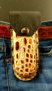 Buck 110 Leather knife sheath faux Alligator, case 6265 NEW Handmade Faux Gator - Picture 1 of 12