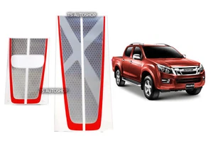 SILVER RED FRONT REAR TAILGATE STICKER X-SERIES Fits ISUZU D-MAX DMAX 2013 2018 - Picture 1 of 3