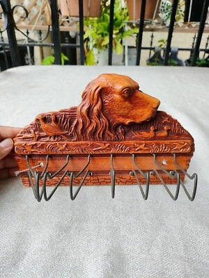 Vintage 1955 Wooden Dog & Birds Folding Tie / Jewelry Rack - Image 1 of 4