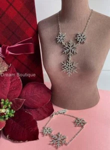 Brighton Cristallo Copo de Nieve Navidad Vacaciones Collar y Pulsera Conjunto Nuevo con Etiquetas $246 - Imagen 1 de 9