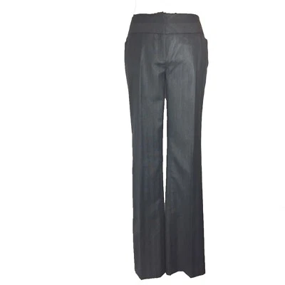 NWT Kenneth Cole Trouser 8 Black Gray Tweed Dot Dress Pant Wide Waist Career - Image 1 of 4