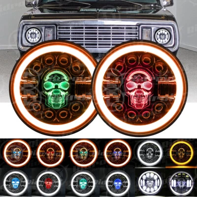 Круглые светодиодные фары 7 дюймов RGB Halo дневные ходовые огни для Dodge W300 W200 W100 пикап - Изображение 1 из 4