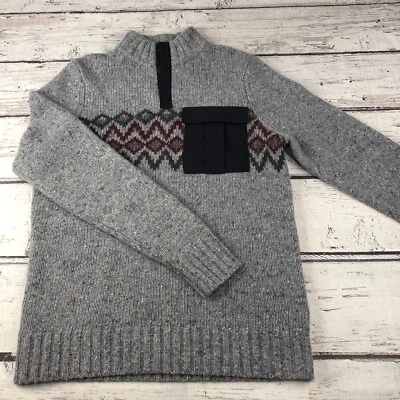 New Smartwool Sweater Mens Small Fair Isle Nordic Heavy Henley Merino Wool Cozy - Image 1 of 4