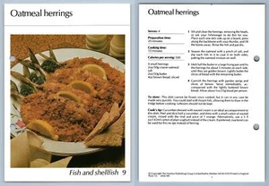 Oatmeal Herrings #9 Fish & Shellfish Hamlyn All-Colour Cookery Card - Picture 1 of 1
