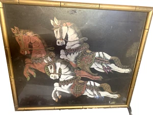 Drei Pferde Holzblock 17 mal 20 Tibet/China - Bild 1 von 4
