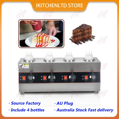 4 Bottles Electric Sauce Warmer Dispenser Chocolate Melting Machine AU plug - image 1 of 4