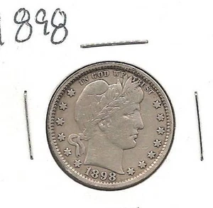 1898 Barber Quarter : Very Fine + - Picture 1 of 2