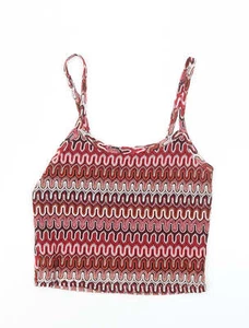 New Look Womens Red Polyester Blend Cropped Tank Size 8 - Picture 1 of 12